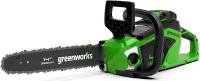 Greenworks 35 см 40V GD40CS15K6, до 1,5 кВт, бесщёточная, c АКБ на 6 А*ч и ЗУ